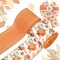 Fall Wired Edge Ribbon Watercolor Pumpkin Leaves Craft Ribbon Orange Fabric Ribbon for Autumn Thanksgiving Wreath Bow Making DIY Crafts Wrapping Party Decoration, 2 Rolls, 20 Yard